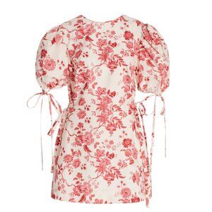 The Vampire's Wife Wrapsody Printed Crepe Dress - Pink/White (Size 6)